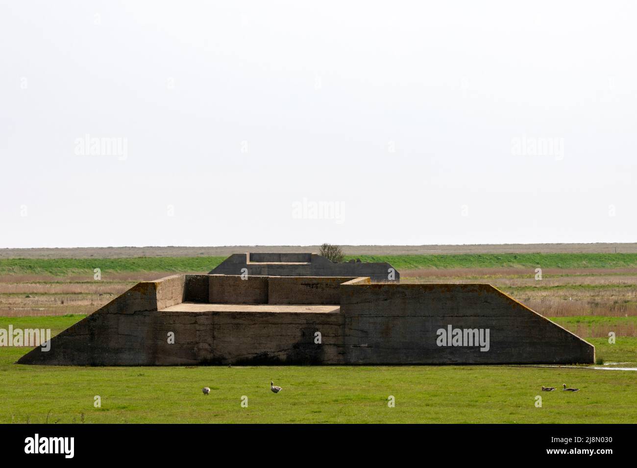 Weltkrieg zwei Betonbunker Stockfoto