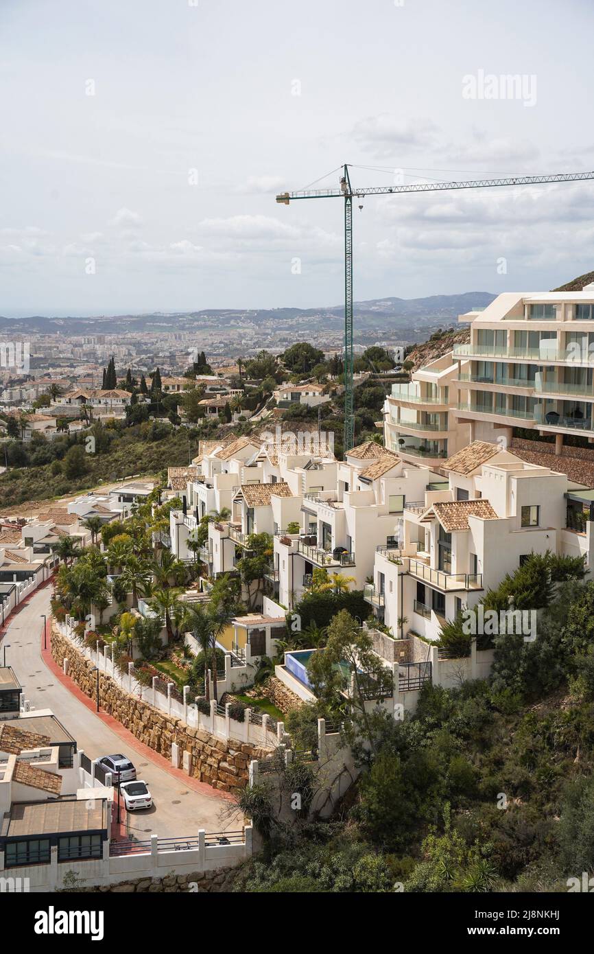 Kürzlich erbauten Luxusimmobilien, in der Nähe des mittelmeers, Benalmadena Costa, Andalucia, Spanien. Stockfoto