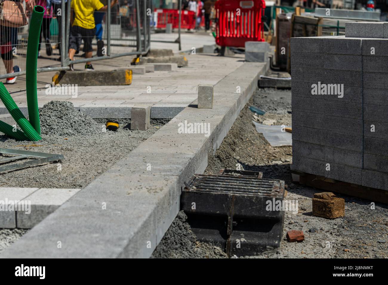 Erweiterung einer der Hauptstraßen der O'Connell Street in limerick, Irland, Mai 15,2022 Stockfoto