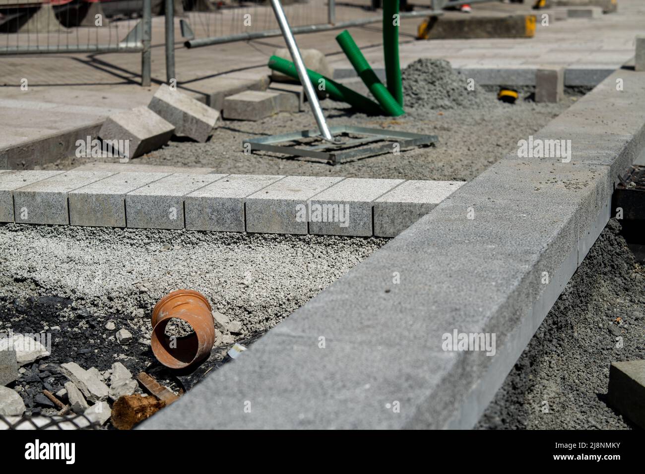 Erweiterung einer der Hauptstraßen der O'Connell Street in limerick, Irland, Mai 15,2022 Stockfoto