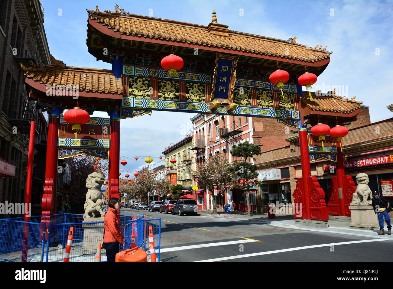 Chinatowns Eingang in Victoria BC, Kanada Stockfoto
