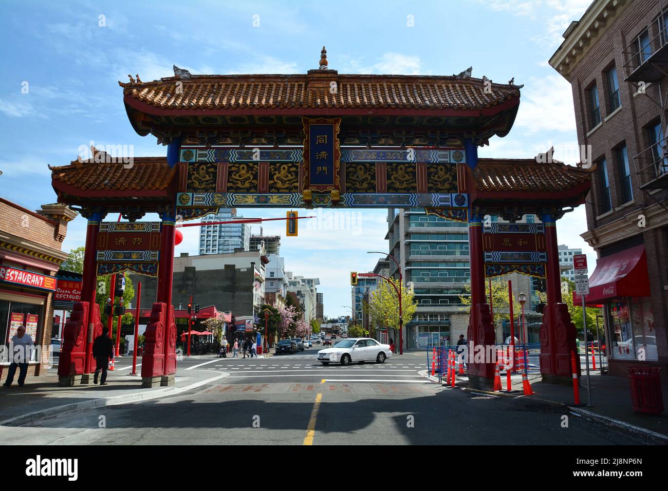 Chinatowns Eingang in Victoria BC, Kanada Stockfoto