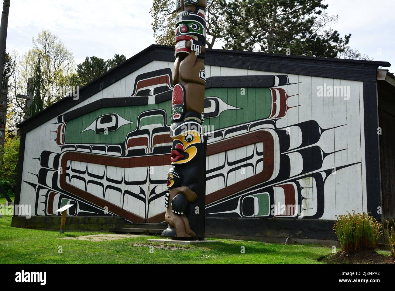 MUNGO MARTIN HOUSE, THUNDERBIRD PARK, VICTORIA BC, KANADA Stockfoto