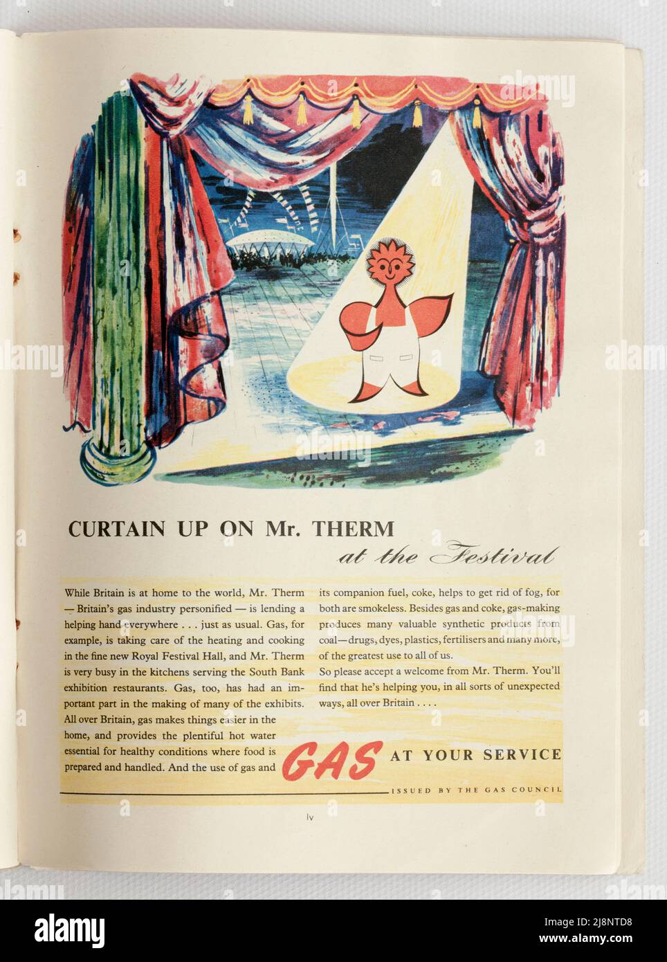 Alte 1950s britische Werbung für den Gas Council Stockfoto
