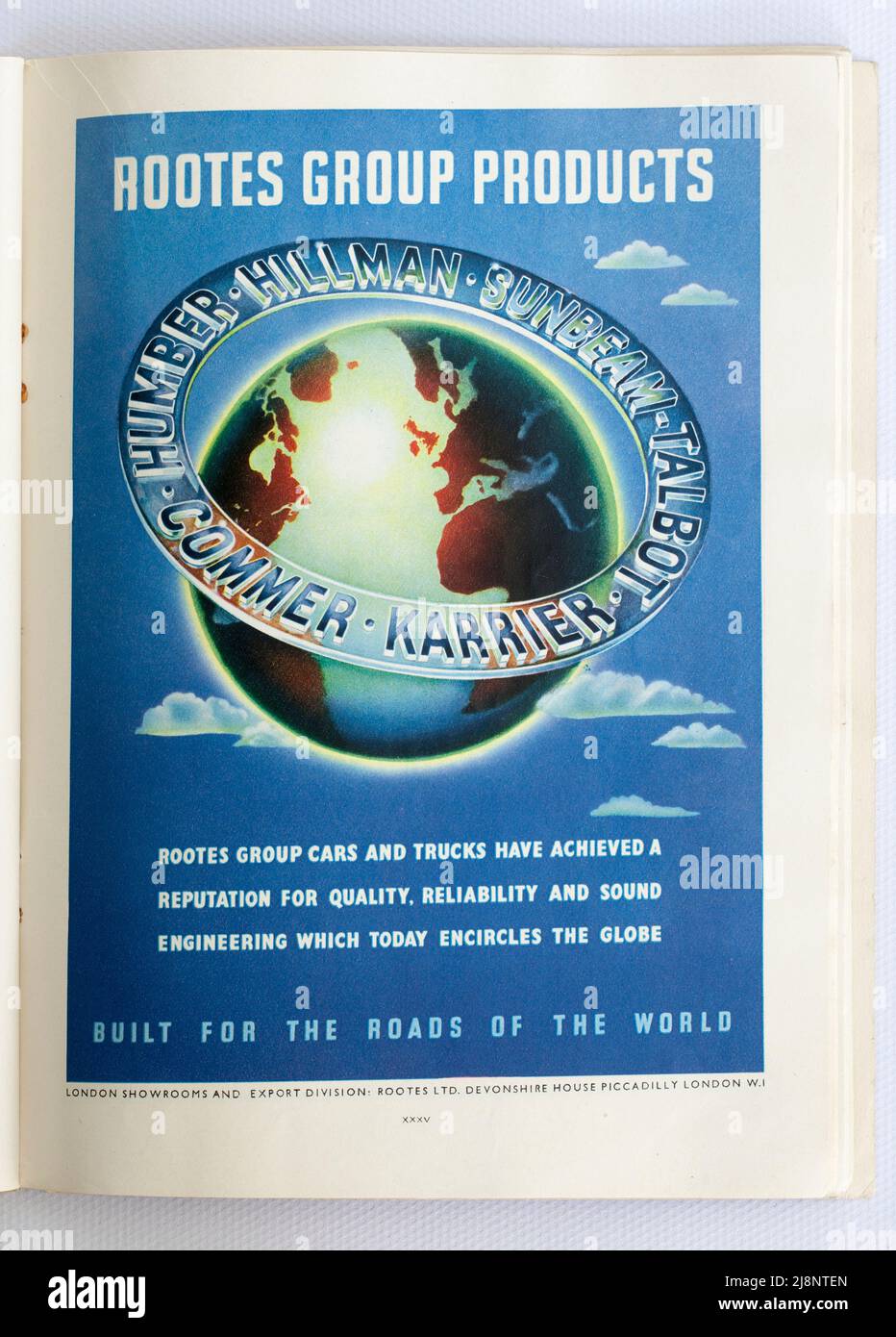 Alte 1950s British Advertising Rootes Group Produkte Stockfoto