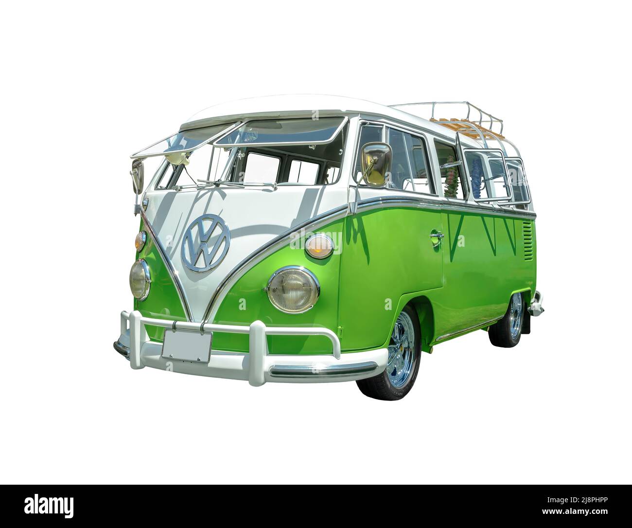 Calssic 1966 Volkswagen Bus isoliert auf weißem Hintergrund Stockfoto