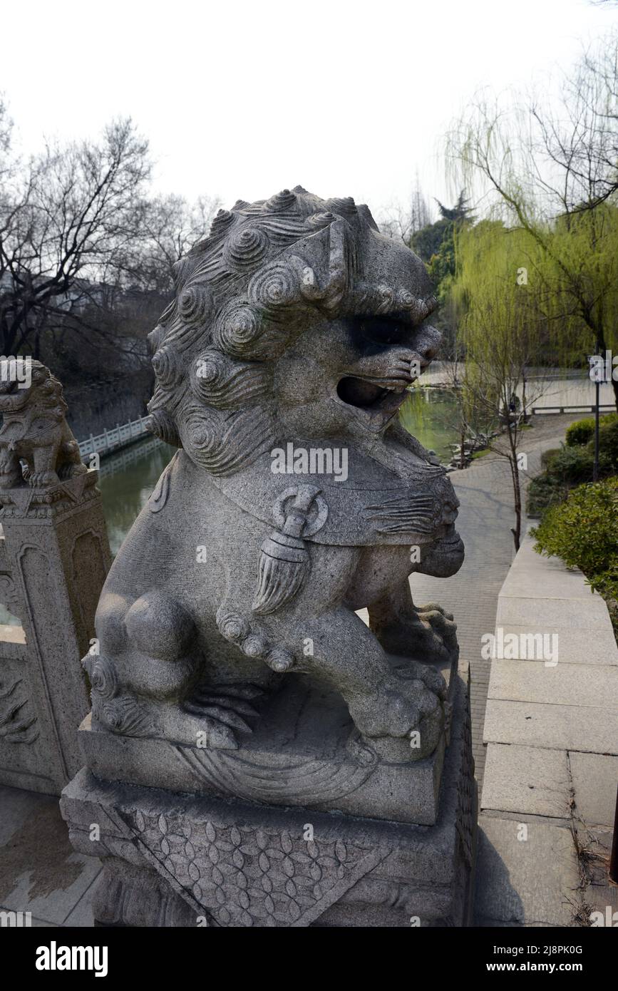 Ein schöner Park in Yangzhou, China. Stockfoto