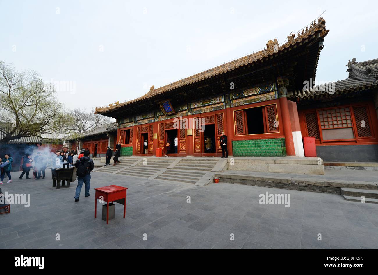Der wunderschöne Lama-Tempel in Peking, China. Stockfoto