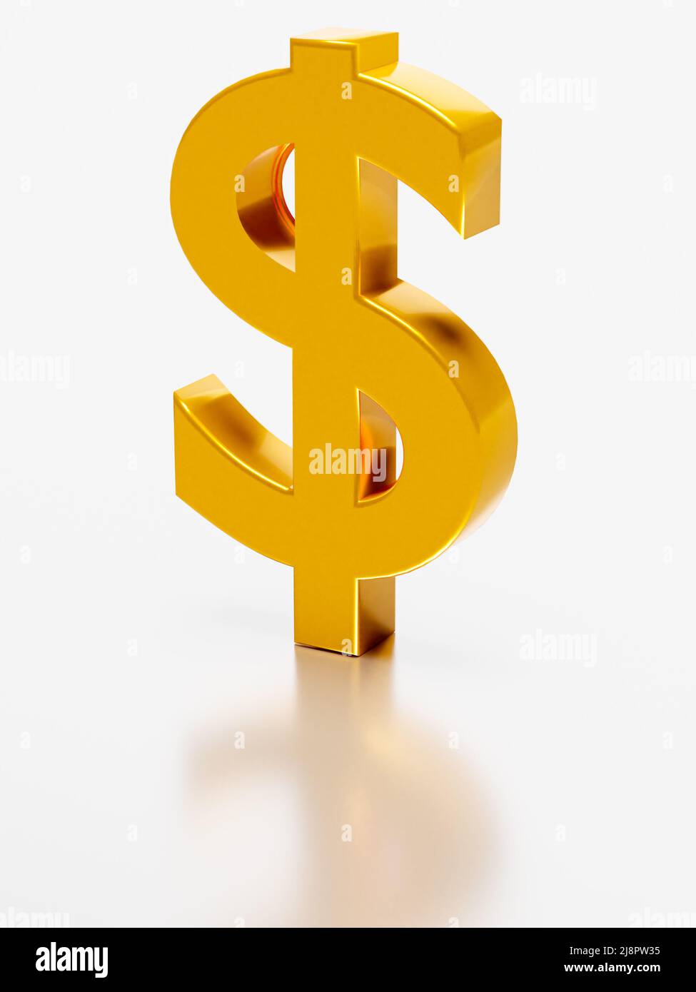 Finanz- und Geschäftssymbol. Gold-Dollar-Zeichen. 3d-Rendering Stockfoto