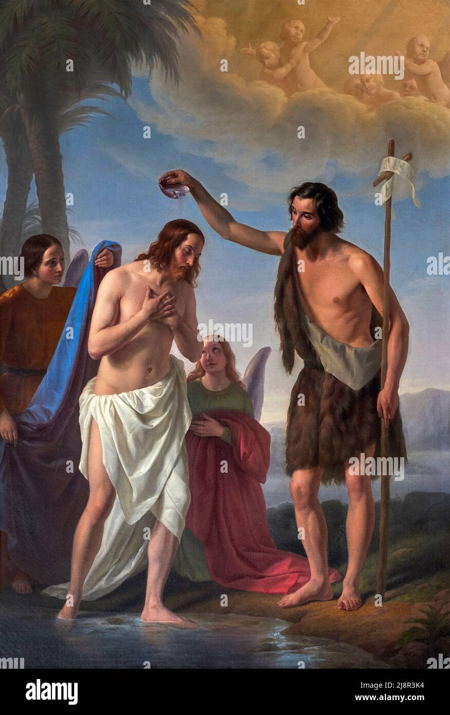 Battesimo di Cristo - olio su tela - Antonio Gualdi - 1852 - Guastalla (Re),Italia, duomo di S.Pietro Stockfoto