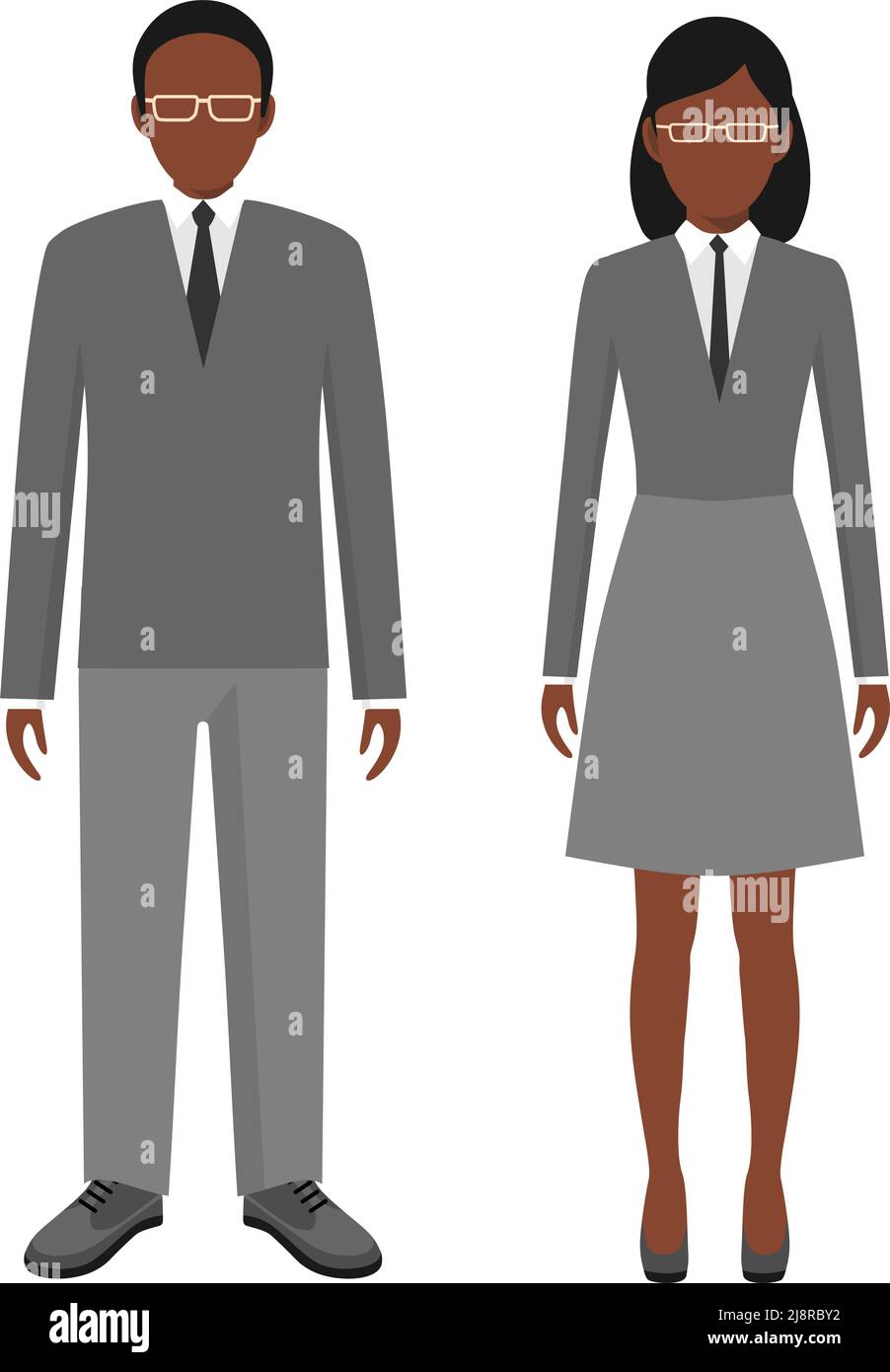 Geschäftsleute. afroamerikanischer Mann und Frau im flachen Stil Stock Vektor