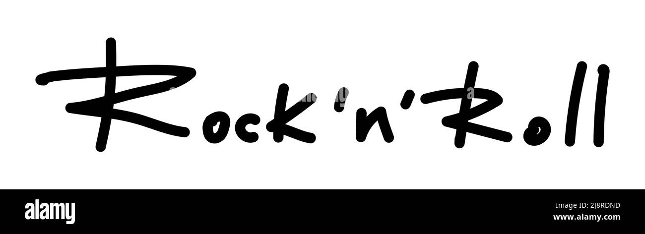 Isolierter Schriftzug Rock n Roll. Vektorgrafik. Stock Vektor