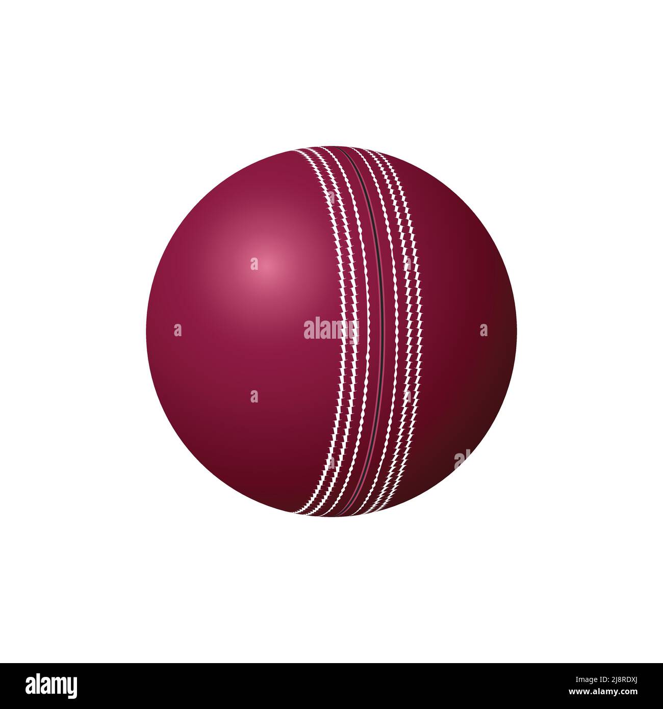 Test Cricket Lederball, realistischer Vektor Stock Vektor