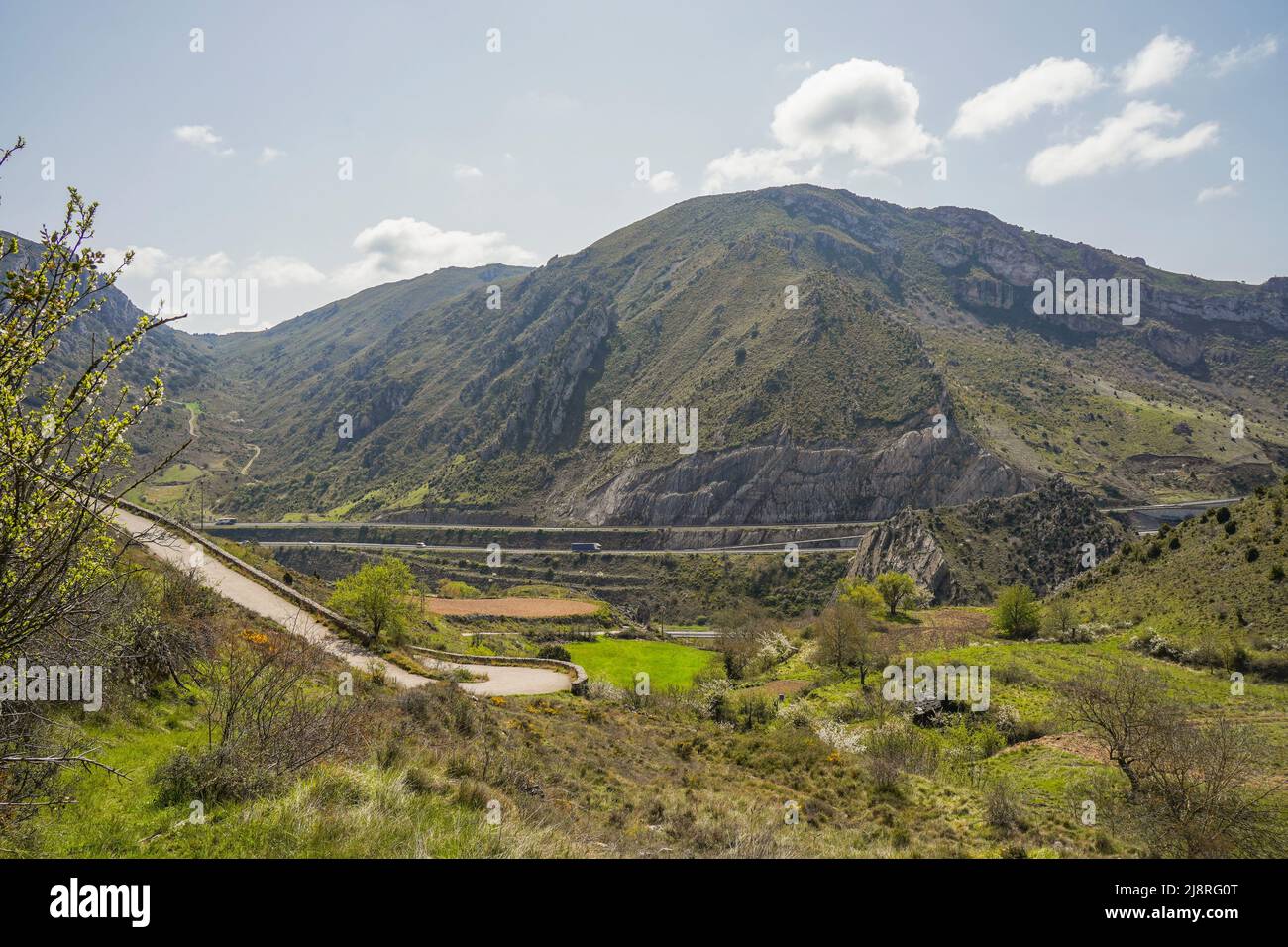 Pancorbo Spanien, Obarenes Gebirge um Pancorbo in der Provinz Burgos, Kastilien und León, Spanien. Stockfoto