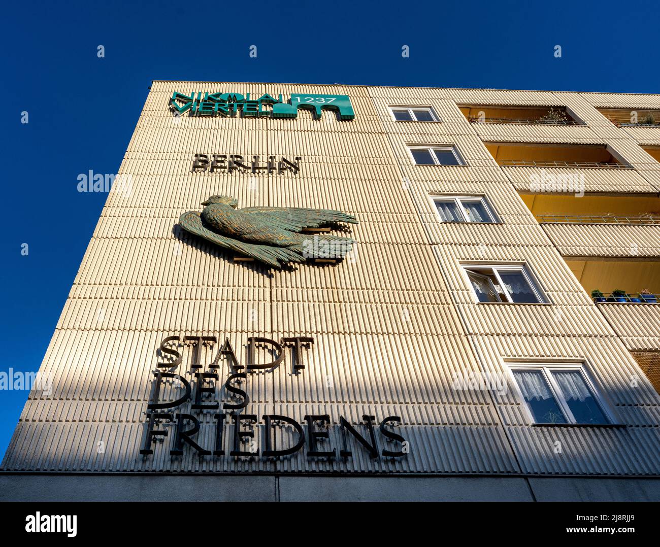 Hausfassade am Nikolaiviertel Stockfoto