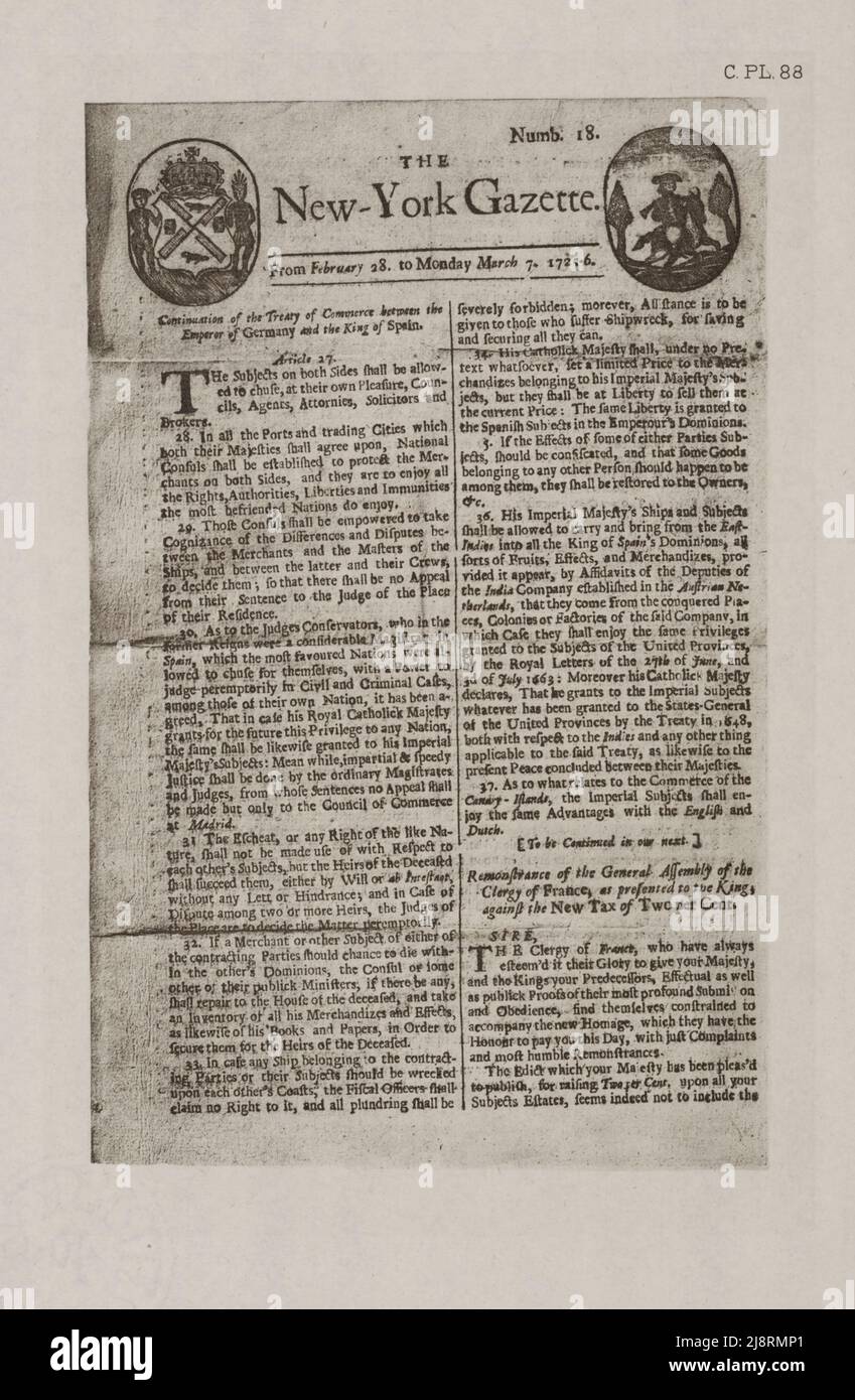 18 jahrhundert new york karte Fotos und Bildmaterial in hoher