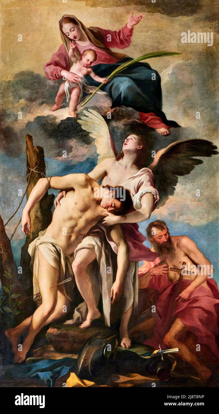 Madonna col Bambino con S. Sebastiano e S. Girolamo olio su tela