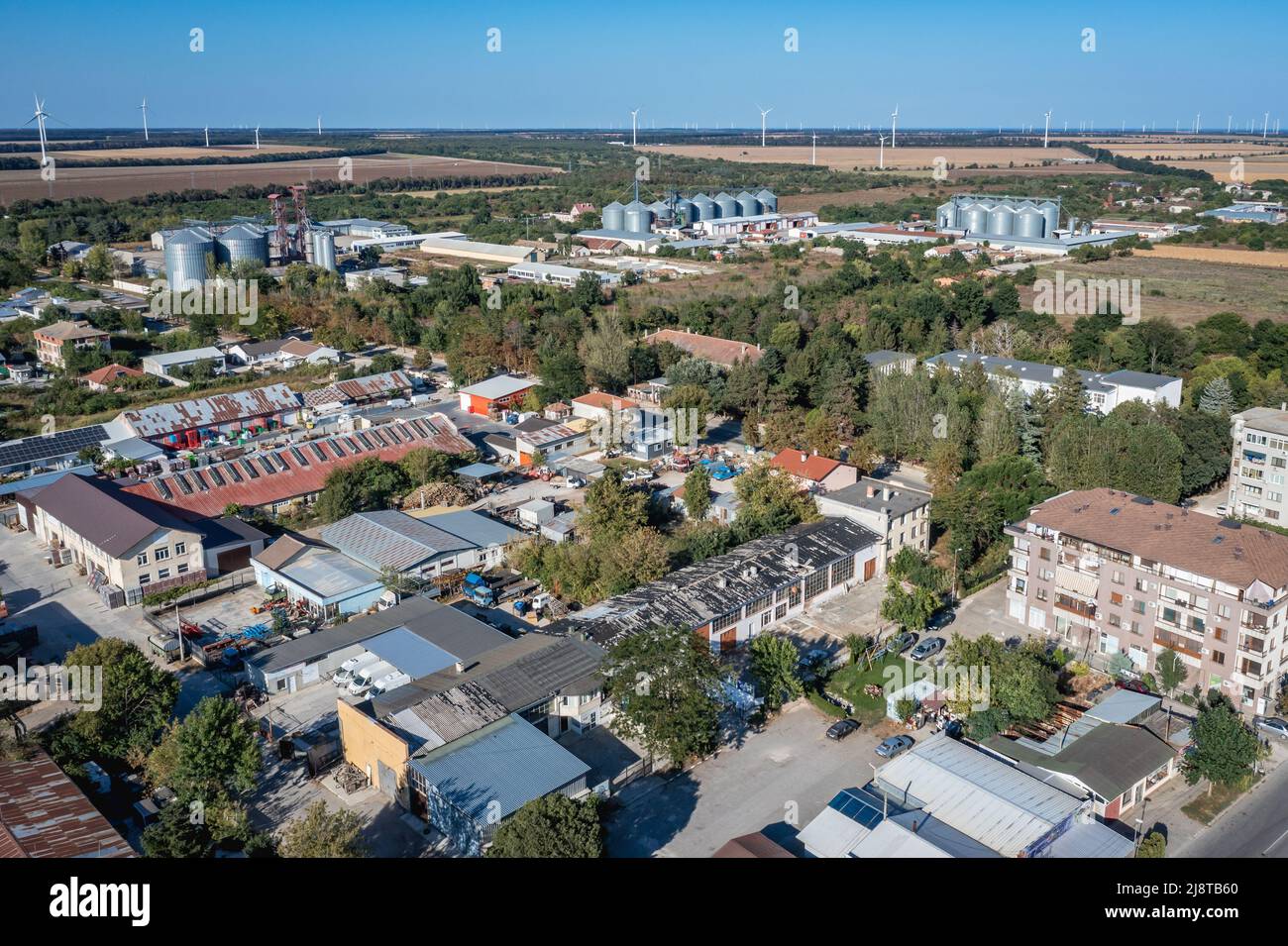 Luftaufnahme von Kavarna, der Küstenstadt am Schwarzen Meer im südlichen Dobrudscha-Gebiet im Nordosten Bulgariens Stockfoto