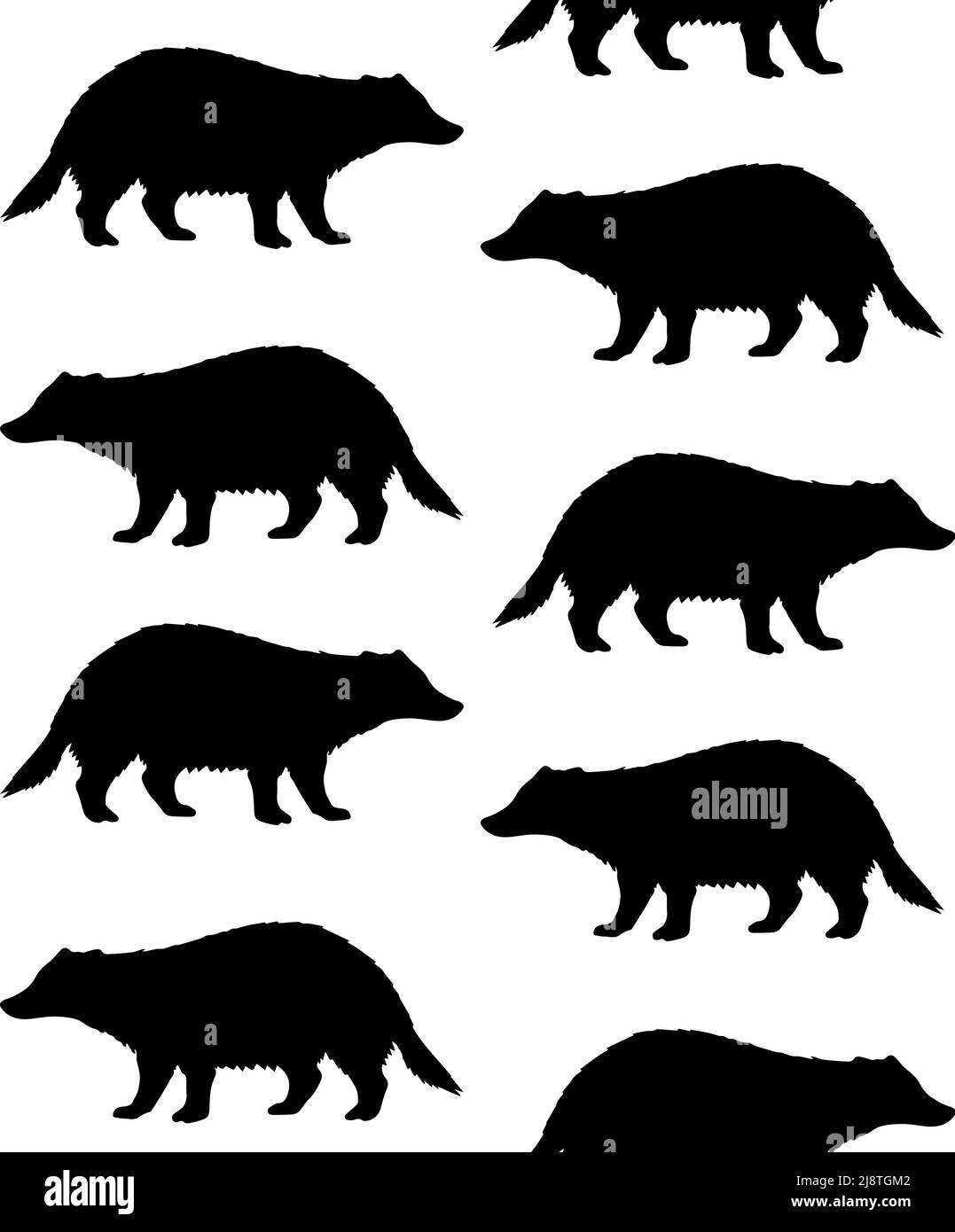 Vektor nahtloses Muster der Dachs Silhouette Stock Vektor