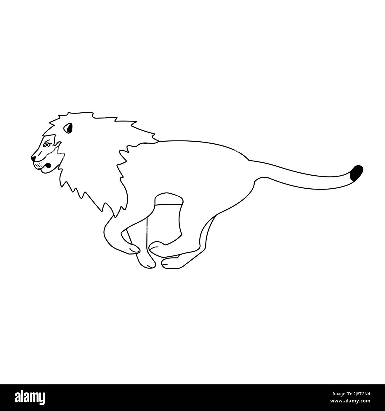 Vektor flach Lauflinie Löwe Stock Vektor