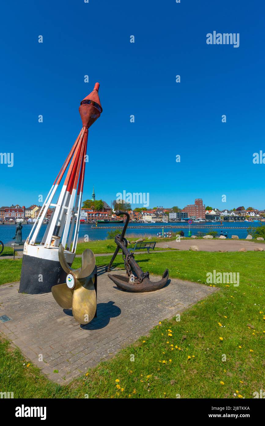 Kleinstadt Kappeln am Schleifjord, Blick über den Fjord, Schleswig-Holstein, Norddeutschland, Europa Stockfoto Kleinstadt Kappeln am Schleifjord, Blick über den Fjord, Schleswig-Holstein, Norddeutschland, Europa Stockfoto