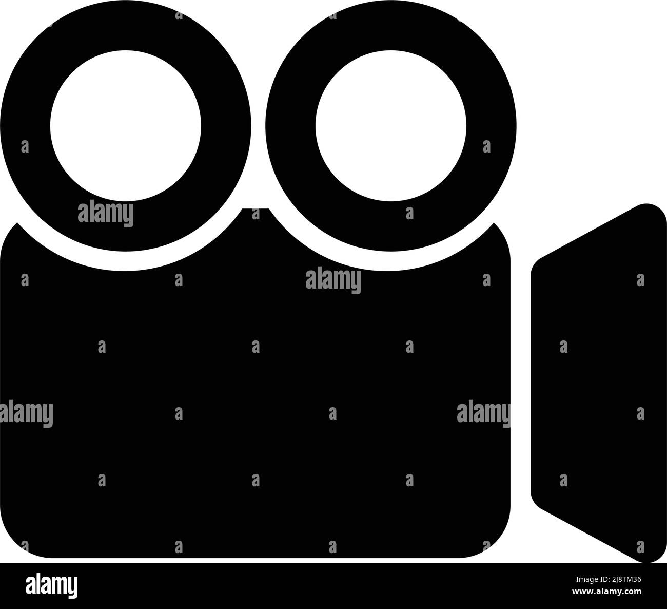 Symbol für Videokamera. Symbol für die Kinokamera. Symbole für Filmkameras und Filmkameras. Vektorgrafiken im Zusammenhang mit Aufnahmen. Bearbeitbarer Vektor. Stock Vektor