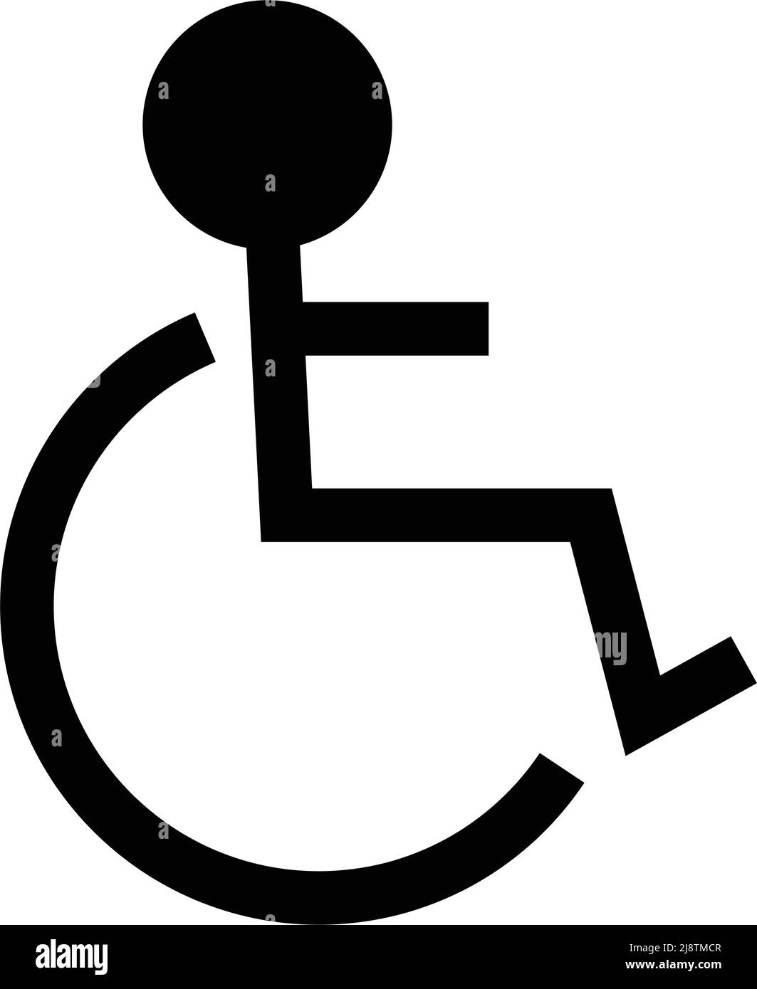 Flaches Symbol für Rollstuhlfahrer. Ein Piktogramm eines Rollstuhls. Bearbeitbarer Vektor. Stock Vektor
