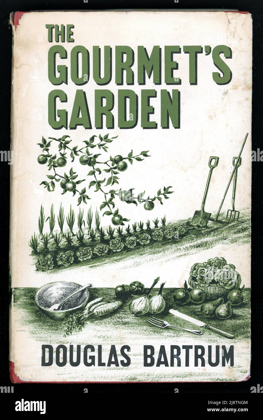 Original Retro-Hardcover-Buch Staubschutzhülle auf der Vorderseite, 'The Gourmet's Garden' von Douglas Bartram, illustriert von Richard Shirley Smith, herausgegeben von The Garden Book Club Edition, 1964, London, Großbritannien Stockfoto