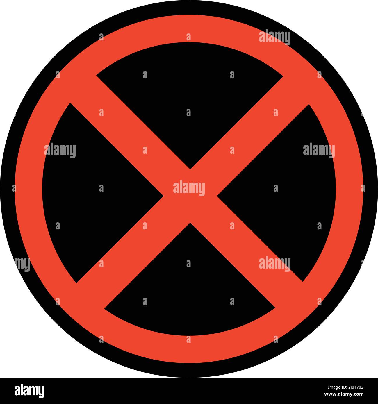 Kreuzmarkierung. Verboten, Warnung. Bearbeitbarer Vektor. Stock Vektor