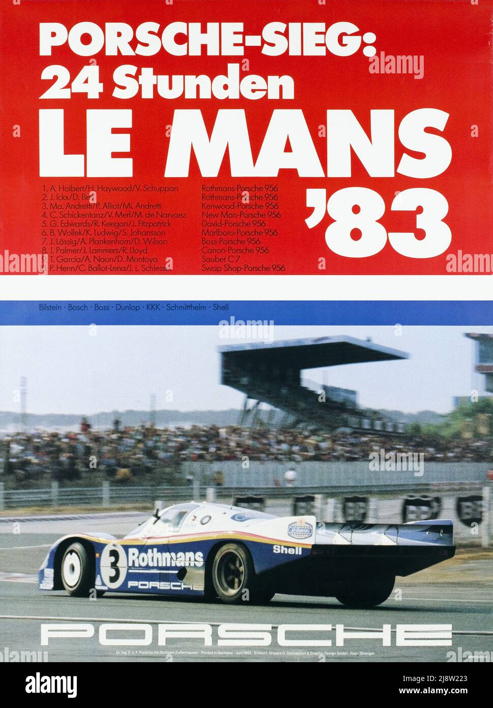 Vintage 1980s Race Poster - 24 Stunden von Le Mans Stockfoto