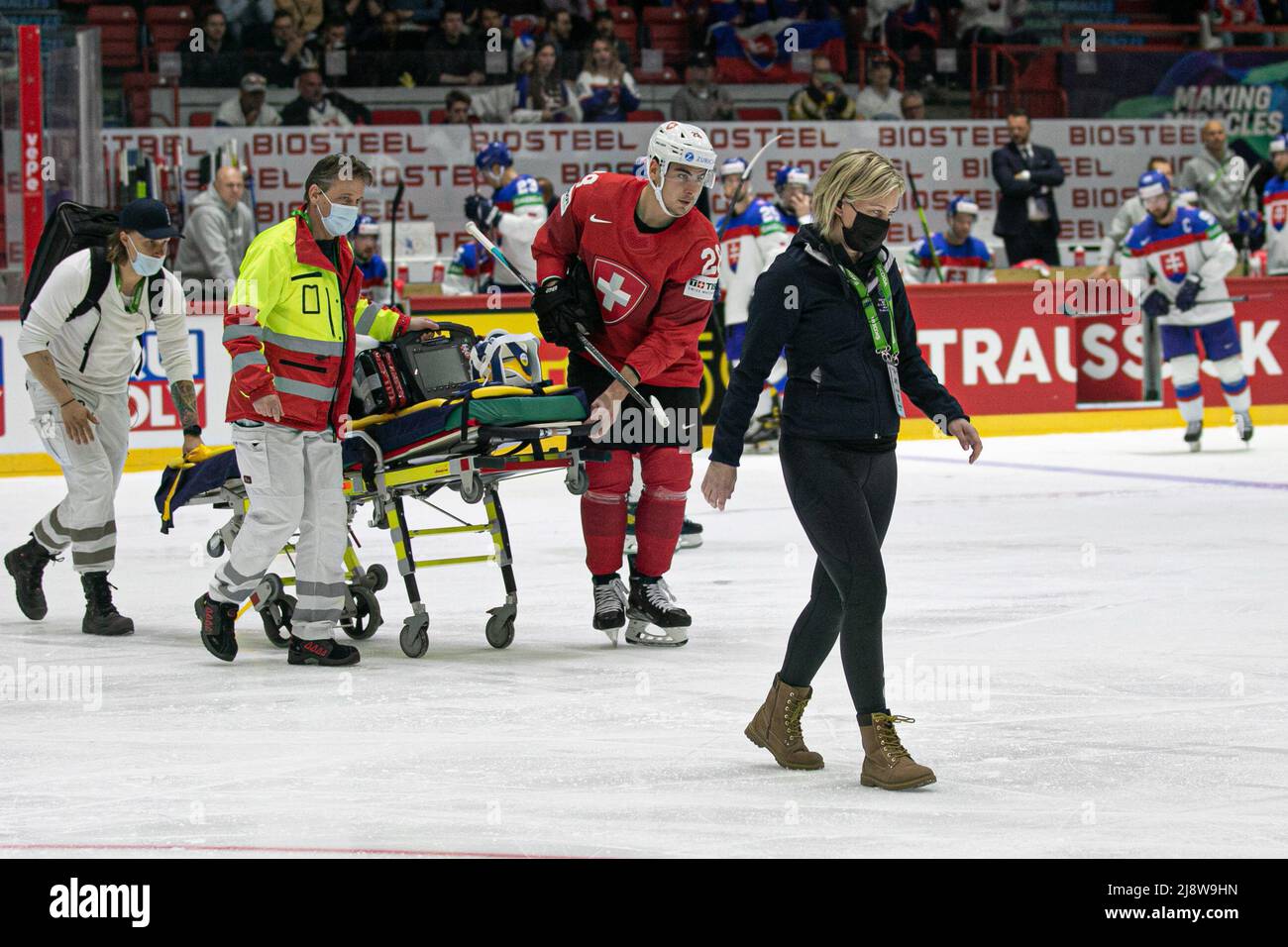 Ice Hall, Helsinki, Finnland, 18. Mai 2022, (Schweiz) während der Weltmeisterschaft - Schweiz gegen Slowakei - Eishockey Stockfoto