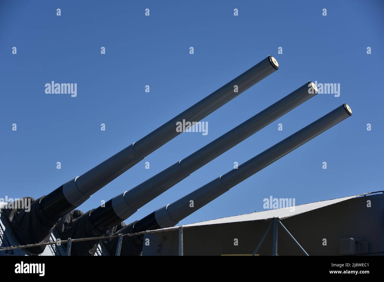 San Pedro, Kalifornien. USA. 2/28/2022. USA Iowa BB-61. U.S. Iowa BB-61 Maritime Museum. In Auftrag Gegeben Am 22. Februar 1943. Stillgelegt Am 26. Oktober 1990. Stockfoto