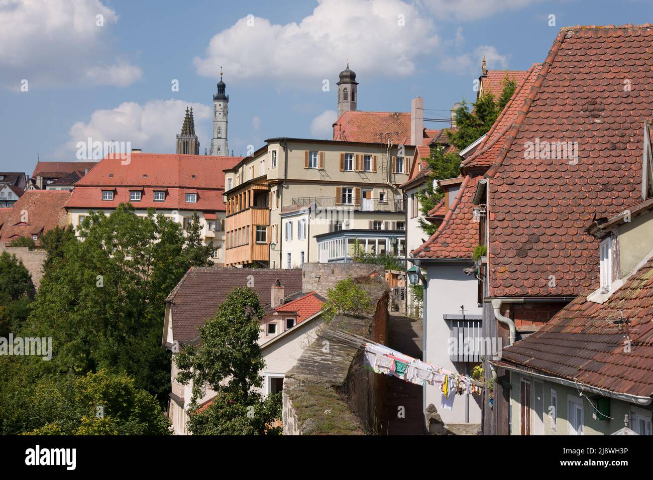 Rothenburg ob der Tauber, Stadtansicht Stockfoto