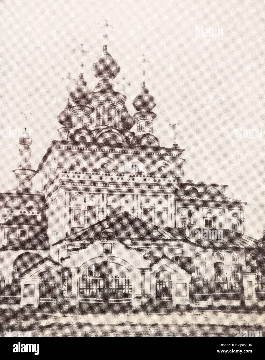 Kirche der Himmelfahrt in Veliky Ustyug. Foto vom Ende des 19.. Jahrhunderts. Stockfoto