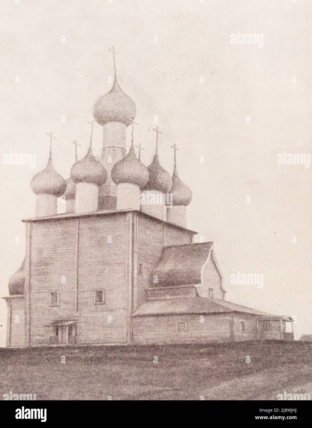 Die Elias-Kirche im Dorf Tschuchtschurma in der Region Archangelsk wurde 1657 erbaut. Foto aus dem 19.. Jahrhundert. Stockfoto