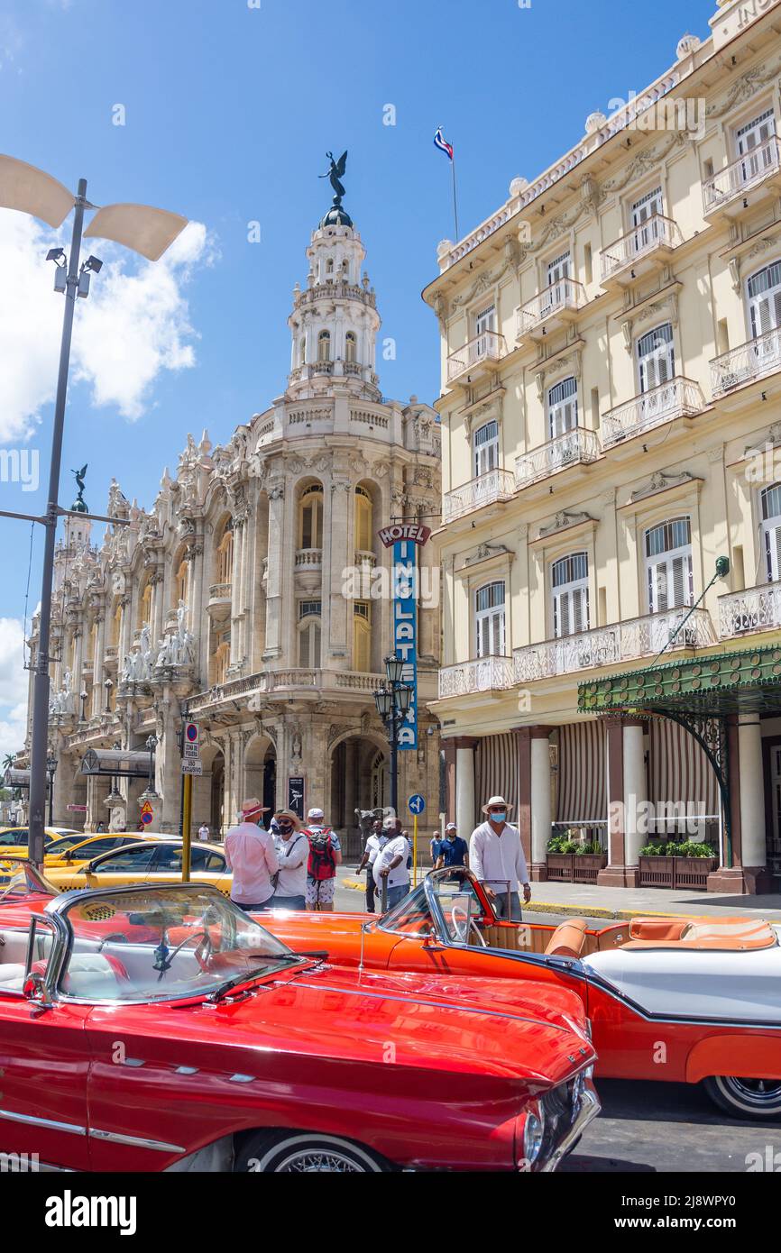 Hotel Inglaterra und Gran Teatro de La Habana, Paseo del Prado, Alt-Havanna, Havanna, La Habana, Republik Kuba Stockfoto