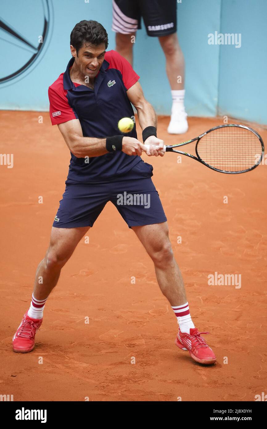 Pablo Andujar aus Spanien in Aktion während der ATP Masters 1000 - Mutua Madrid Open 2021 in La Caja Magica am 1. Mai 2021 in Madrid, Spanien Featuring: Pablo Andujar wo: Madrid, Spanien Wann: 01. Mai 2021 Credit: Oscar Gonzalez/WENN Stockfoto