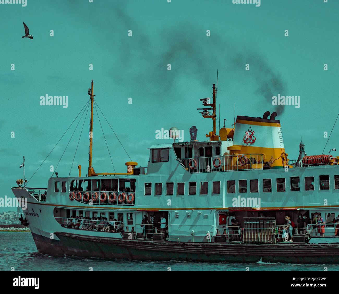 Dampfende Fähre Stockfoto