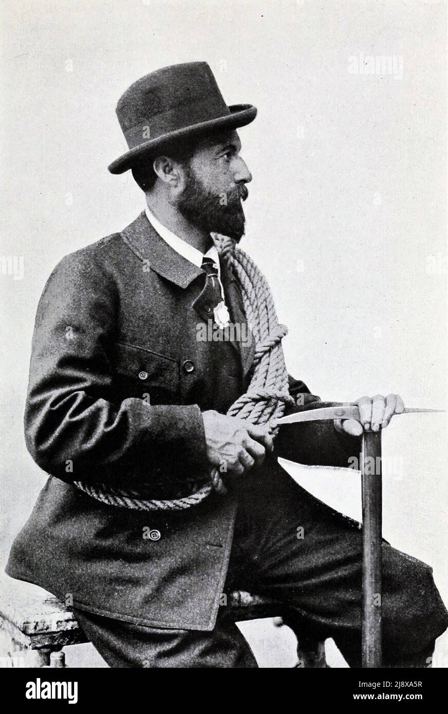 Edouard Feuz aus Interlaken / der Crack Swiss Guide der Selkirks ca. 1907 Stockfoto