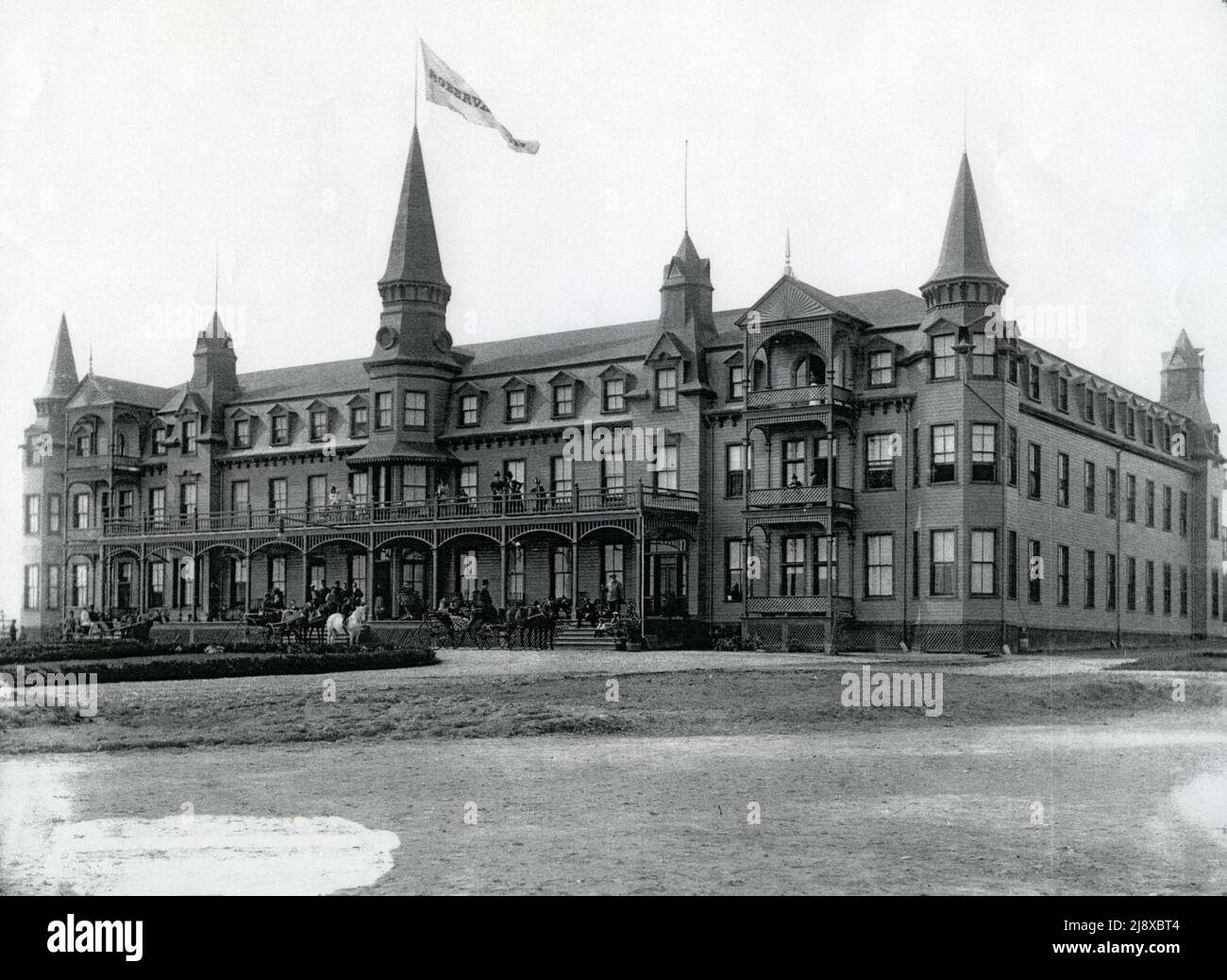 Haus von Cyrille Drouin, Sain Hotel Roberval (Quebec). Das Hotel wurde 1888 von Horace Jansen Beemer, dem Auftragnehmer der Quebec und Lake St-John Railway, erbaut; es wurde 1891 erweitert und 1908 ca. durch einen Brand zerstört. 1895 Stockfoto