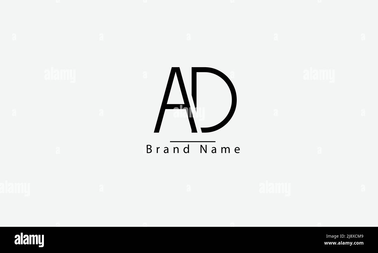 Buchstabenbuchstaben Initialen Monogramm-Logo AD da A D Stock Vektor