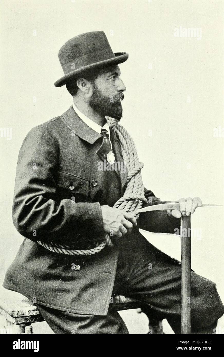 Edouard Feuz aus Interlaken / der Crack Swiss Guide der Selkirks ca. 1907 Stockfoto
