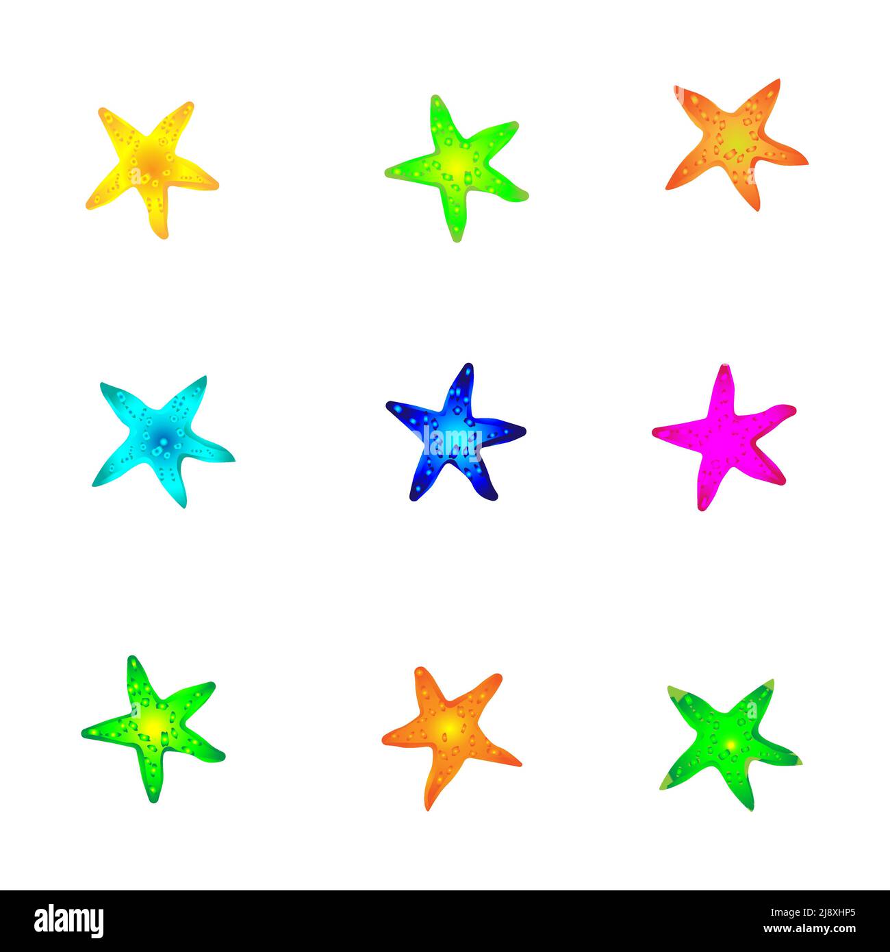 Saison Sommerurlaub, Satz von Seestern Symbol Element Unterwasser Meer abstrakten Hintergrund Vektor Illustration Stock Vektor
