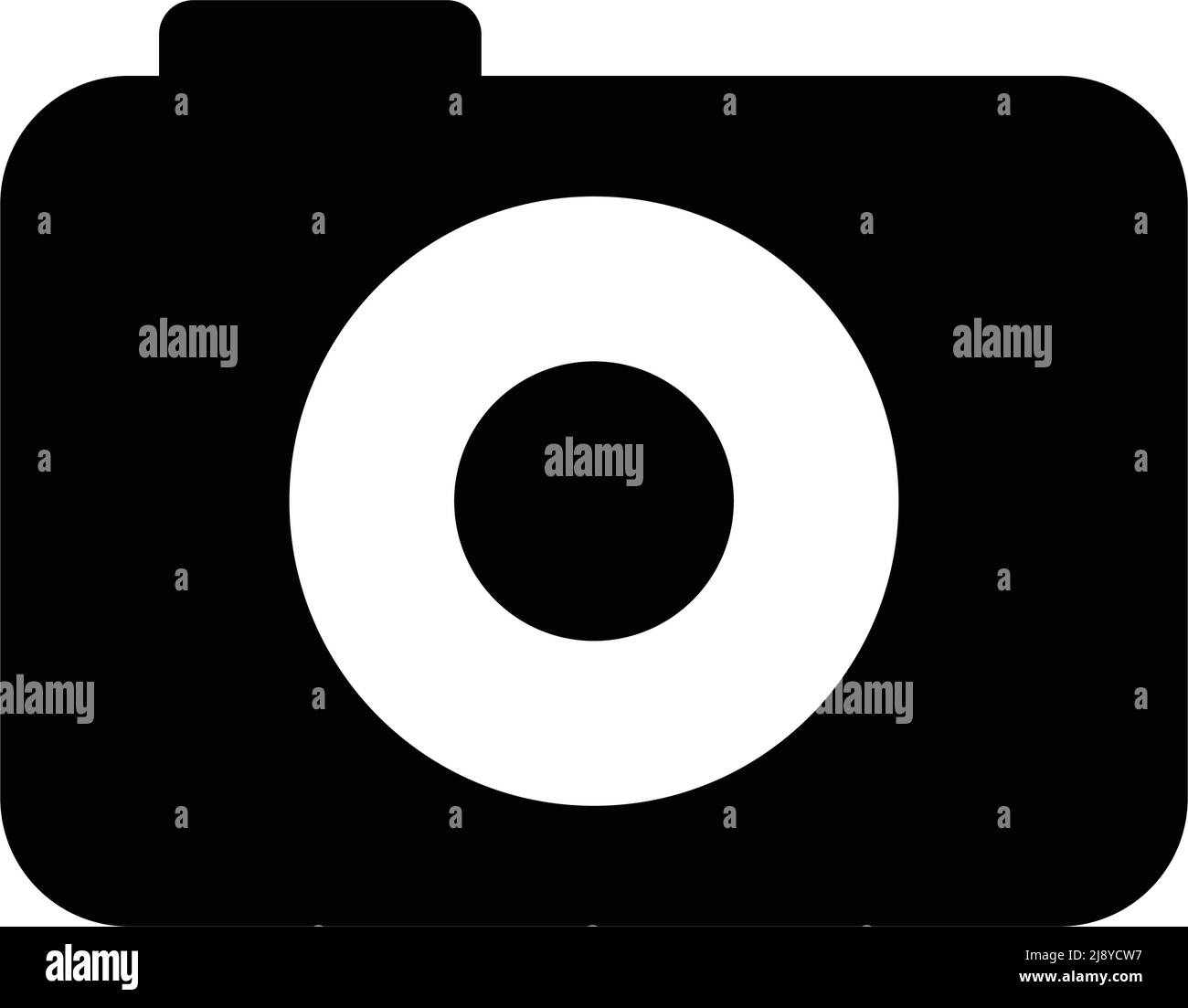 Symbol für die Silhouette der Kamera. Vektorsymbole im Zusammenhang mit der Fotografie. Bearbeitbarer Vektor. Stock Vektor