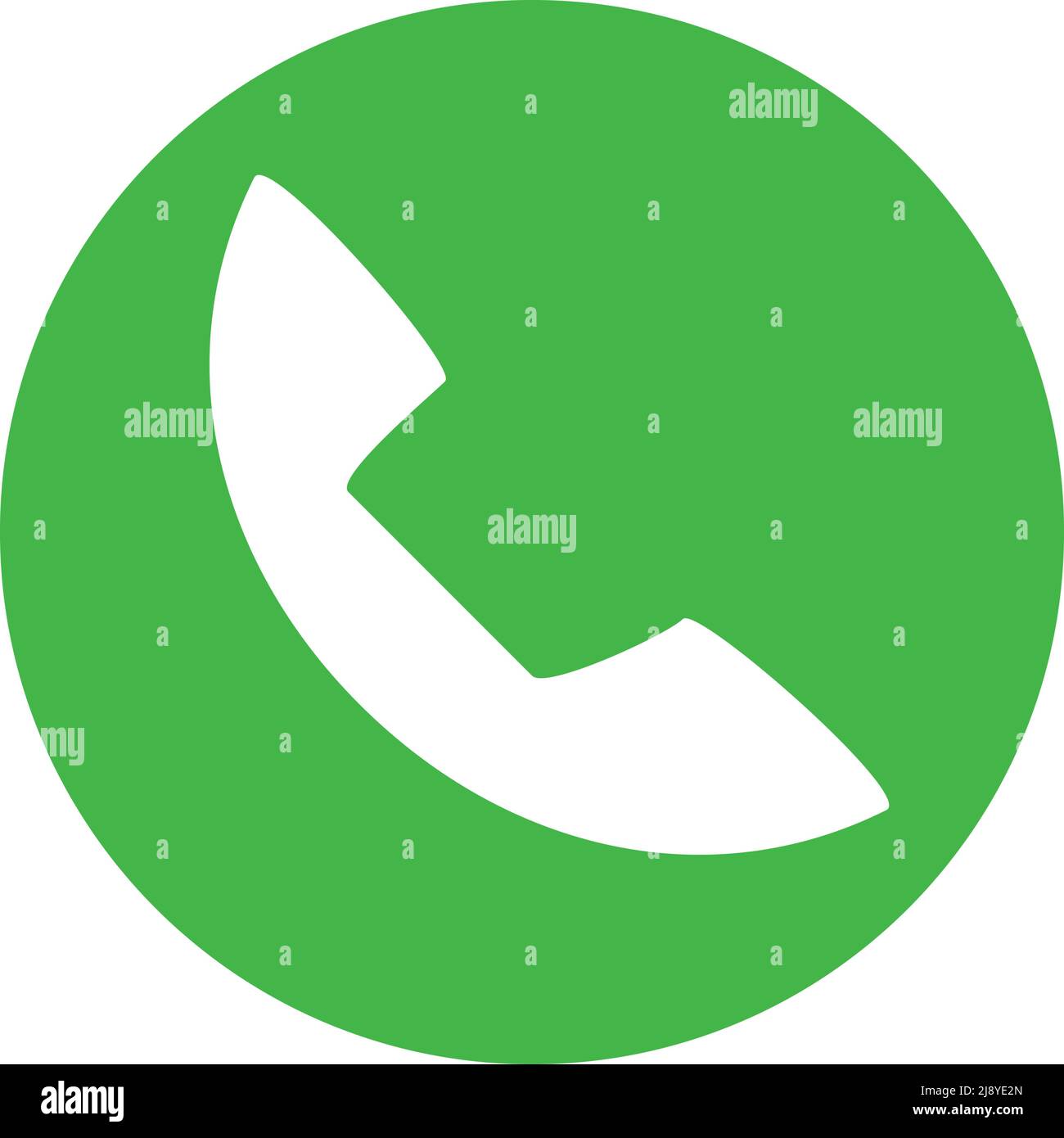Grünes rundes Telefonsymbol. Bearbeitbarer Vektor. Stock Vektor