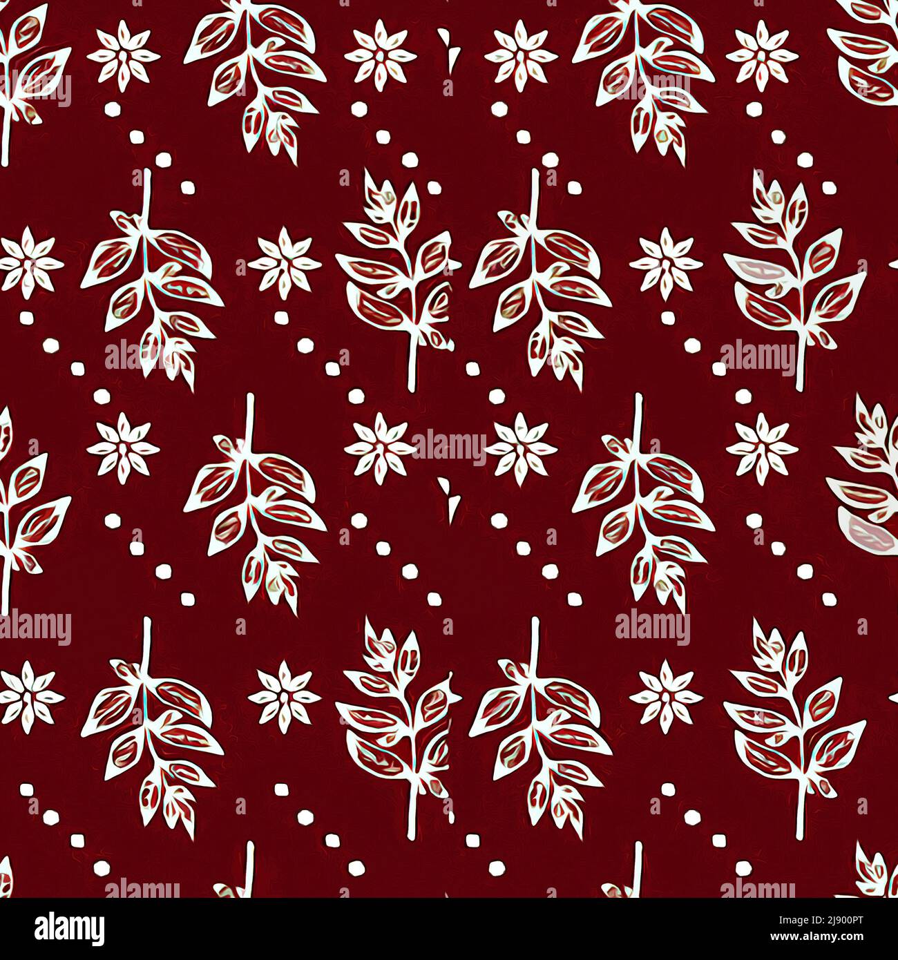 Textil- und Tapetenmuster. Eine druckbare digitale Illustration. Blumenmuster. Stockfoto