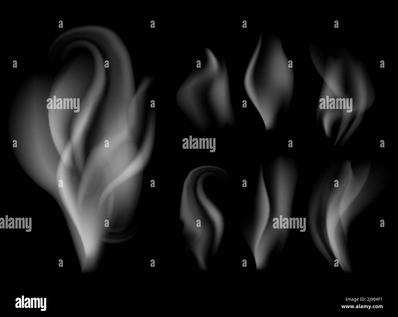 Realistischer Rauch auf schwarzem Hintergrund Vektorgrafik Stock Vektor