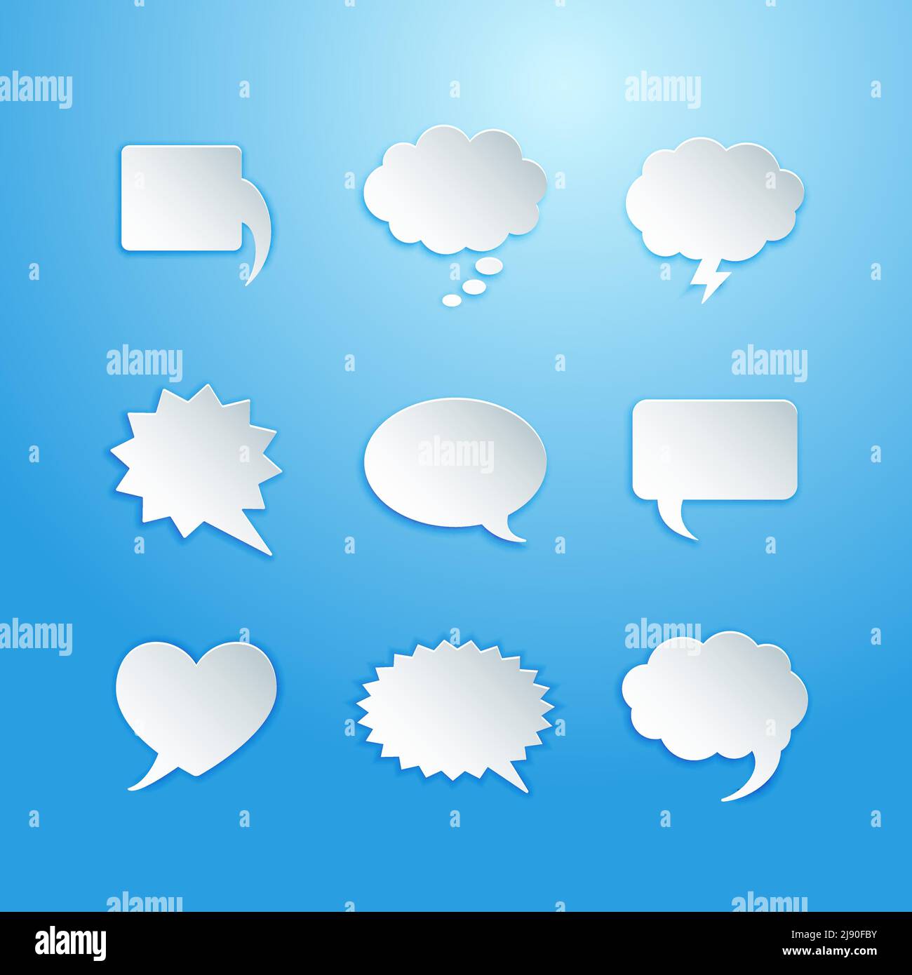 Leere Sprechblasen mit Schattenvektordarstellung Stock Vektor Leere Sprechblasen mit Schattenvektordarstellung Stock Vektor