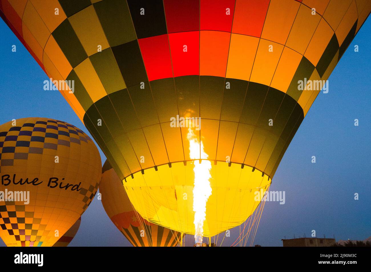 Luxor, Ägypten - Heißluftballonfahrten Stockfoto