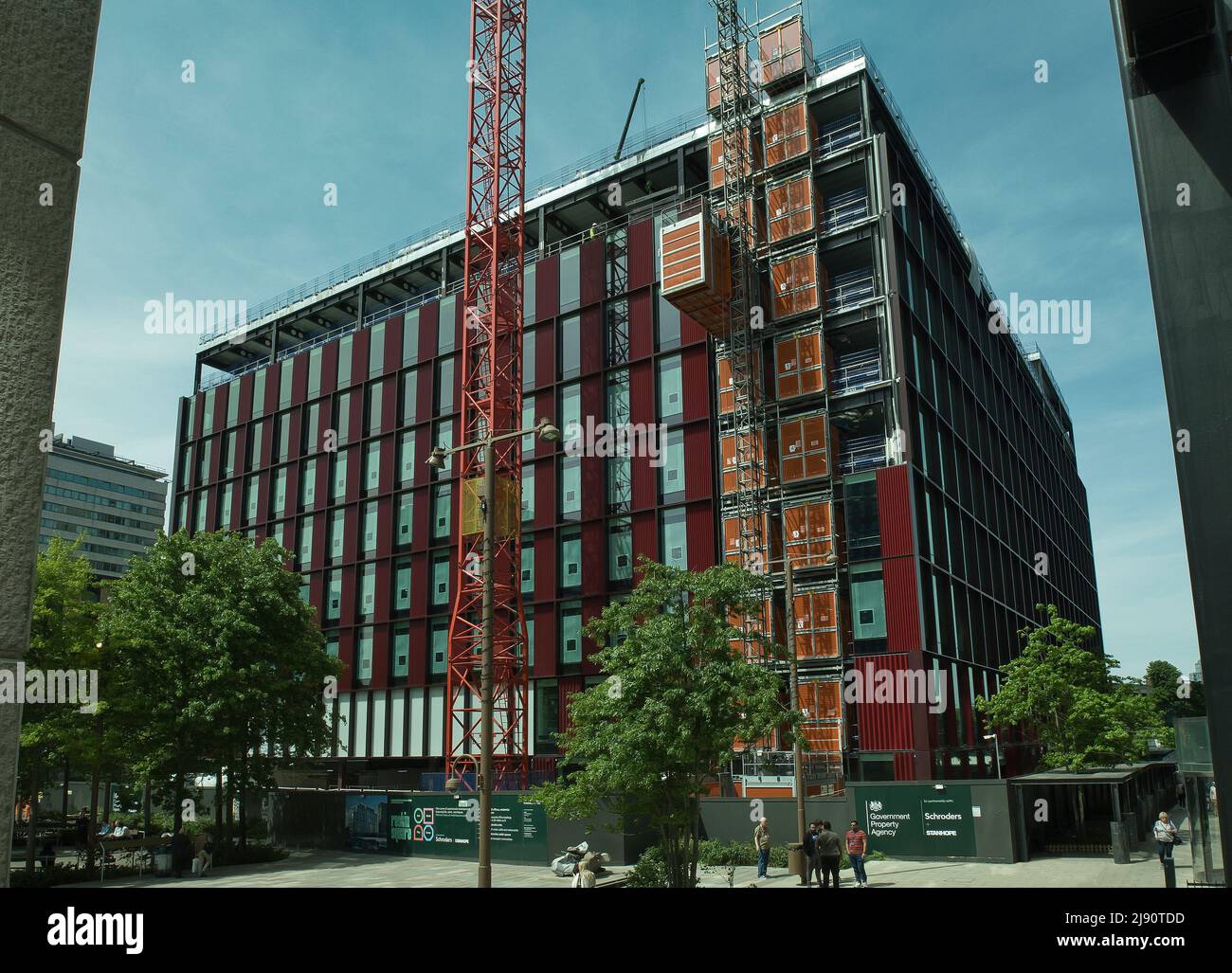 Bau und Erschließung des Ruskin Square durch die East Croydon Station South London Stockfoto